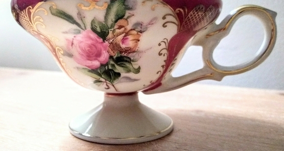 Hand Painted Floral, Lefton China Tea Cup Set - Picture 13 of 16